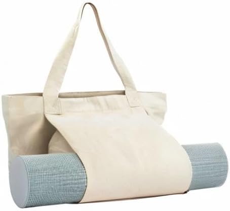 Canvas Yoga Tote with Mat Holder and Pocket – Multi-Purpose Bag - Image 8