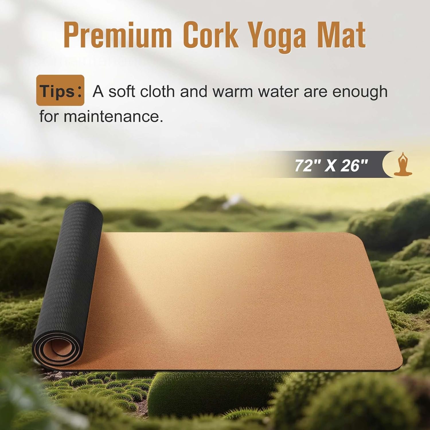 Thick Cork Yoga Mat with Strap – Non-Slip, Eco-Friendly, Sweat-Resistant - Image 5